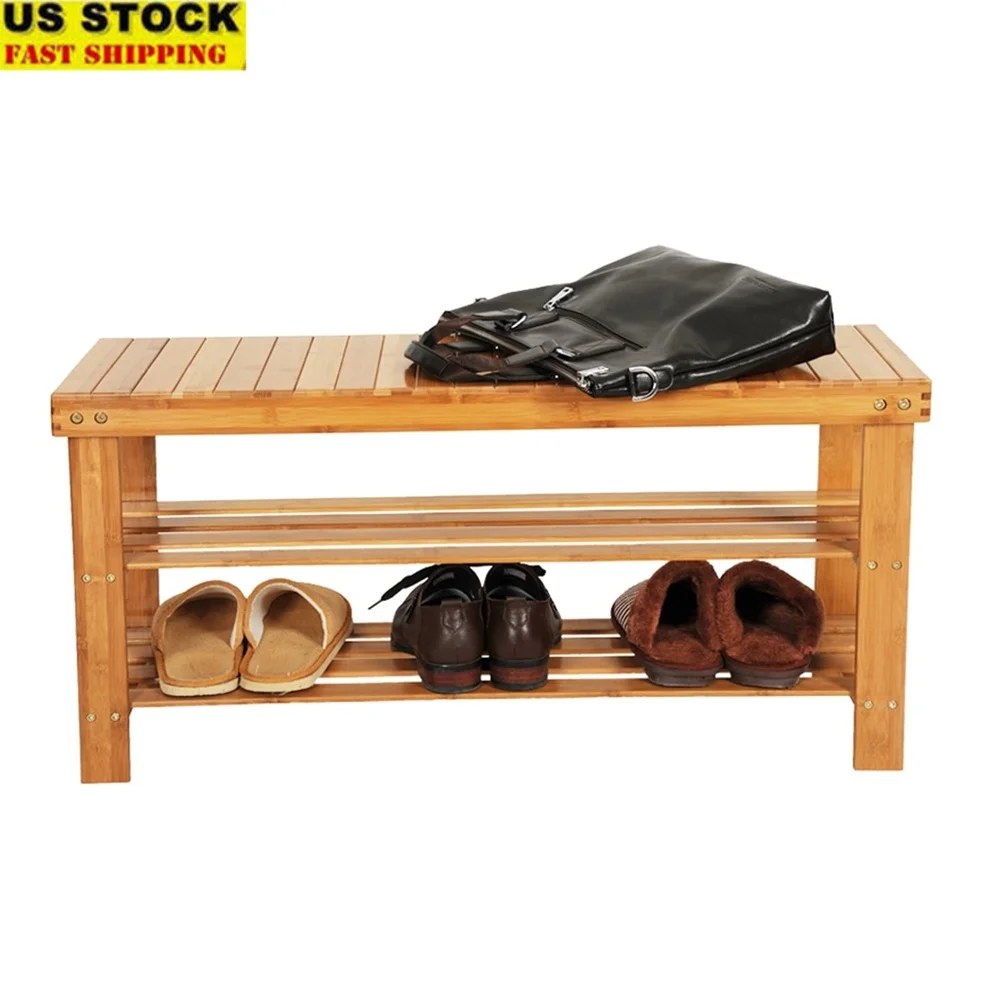 3-Tier Bamboo Shoe Rack Stool Eco-Friendly Organizer Heavy-Duty Natural Wood Strip Pattern Stylish Seating Storage Solution 
3-Tier Bamboo Shoe Rack Stool Eco-Friendly Organizer Heavy-Duty Natural Wood Strip Pattern Stylish Seating Storage Solution