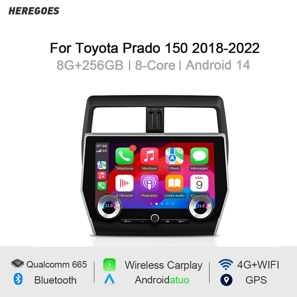 Carplay Android 14.0 Car Radio GPS Navigation 256GB Car Multimedia Player Bluetooth For Toyota Land Cruiser Prado 150 2018-2022
Carplay Android 14.0 Car Radio GPS Navigation 256GB Car Multimedia Player Bluetooth For Toyota Land Cruiser Prado 150 2018-2022