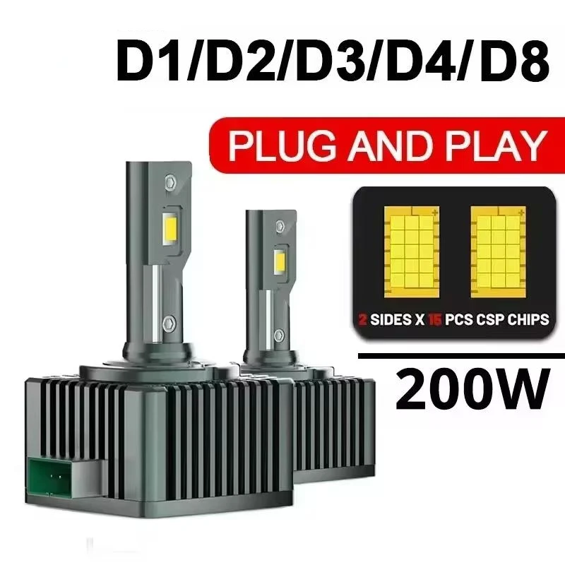 2PCS D1S LED D3S Headlight Canbus Bulbs D4S D2S D8S D1R D2R D3R LED Car Light 200W 600000LM Super Bright Bulbs 12V 24V 2PCS
2PCS D1S LED D3S Headlight Canbus Bulbs D4S D2S D8S D1R D2R D3R LED Car Light 200W 600000LM Super Bright Bulbs 12V 24V 2PCS