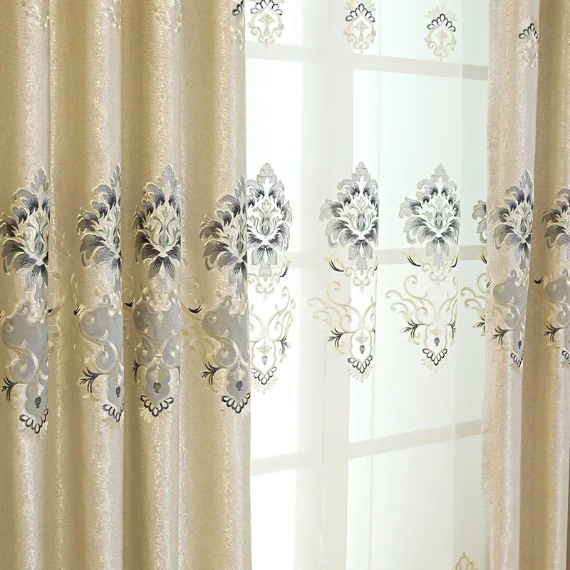 European-style Embroidered Valance Curtains Tulle for Living Dining Room Bedroom High Shading Curtain
European-style Embroidered Valance Curtains Tulle for Living Dining Room Bedroom High Shading Curtain