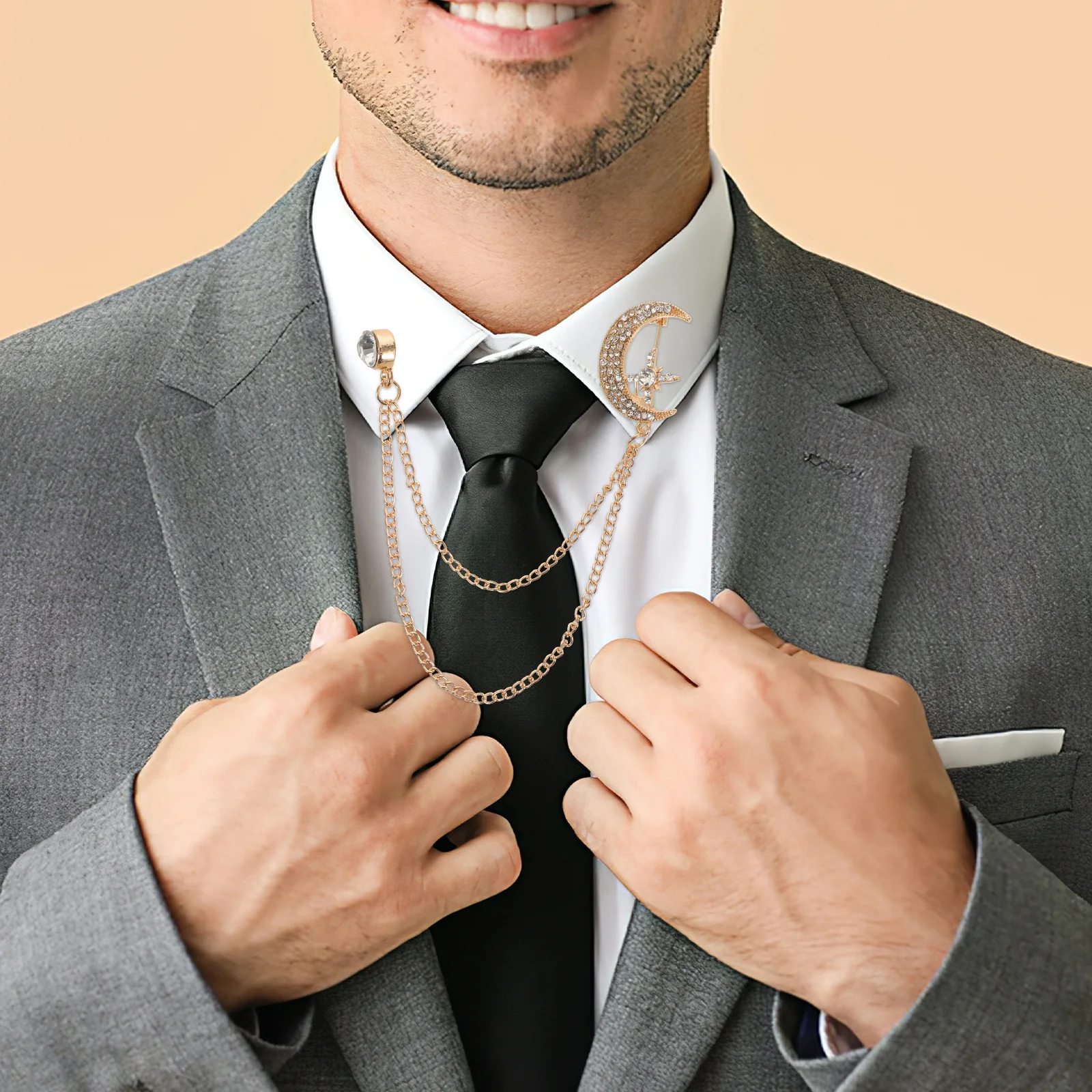 Retro Rhinestone Brooch Pin Crystal Moon Planet Long Chain Collar Pin Elegant Lapel Badge for Jackets Scarves Wedding Banquet
Retro Rhinestone Brooch Pin Crystal Moon Planet Long Chain Collar Pin Elegant Lapel Badge for Jackets Scarves Wedding Banquet
