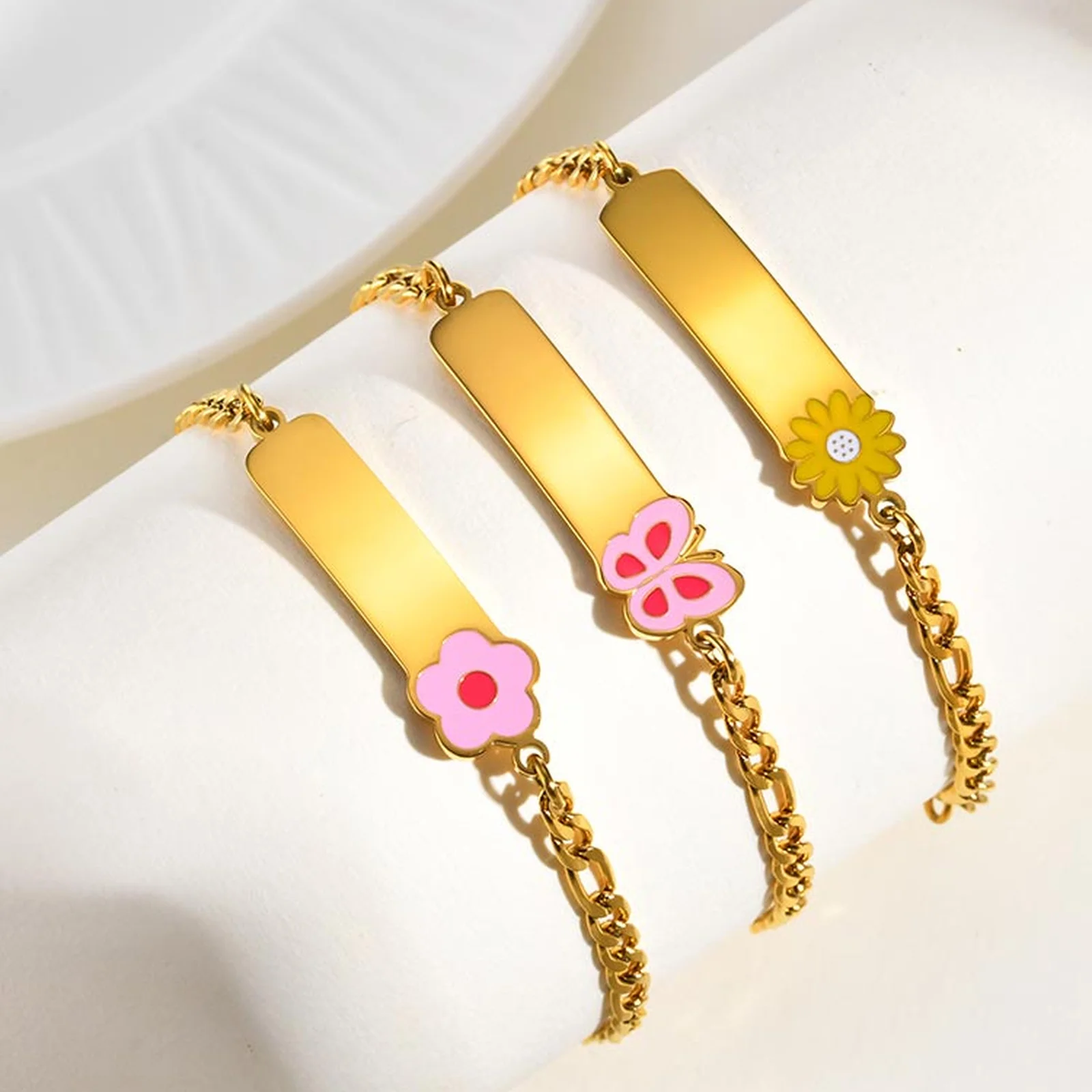 Vnox Personalized Stainless Steel Free Engraved ID Name Bracelet, Daisy Sunflower DIY Bracelet, Birthday Gift for Children
Vnox Personalized Stainless Steel Free Engraved ID Name Bracelet, Daisy Sunflower DIY Bracelet, Birthday Gift for Children