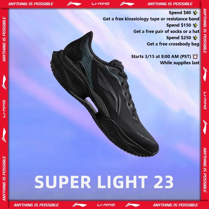 Мужские кроссовки Li-Ning SUPER LIGHT 23, легкие кроссовки для бега, дышащие, прочные, устойчивые, удобные, повседневные кроссовки LiNing для бега, ARBW017
Мужские кроссовки Li-Ning SUPER LIGHT 23, легкие кроссовки для бега, дышащие, прочные, устойчивые, удобные, повседневные кроссовки LiNing для бега, ARBW017