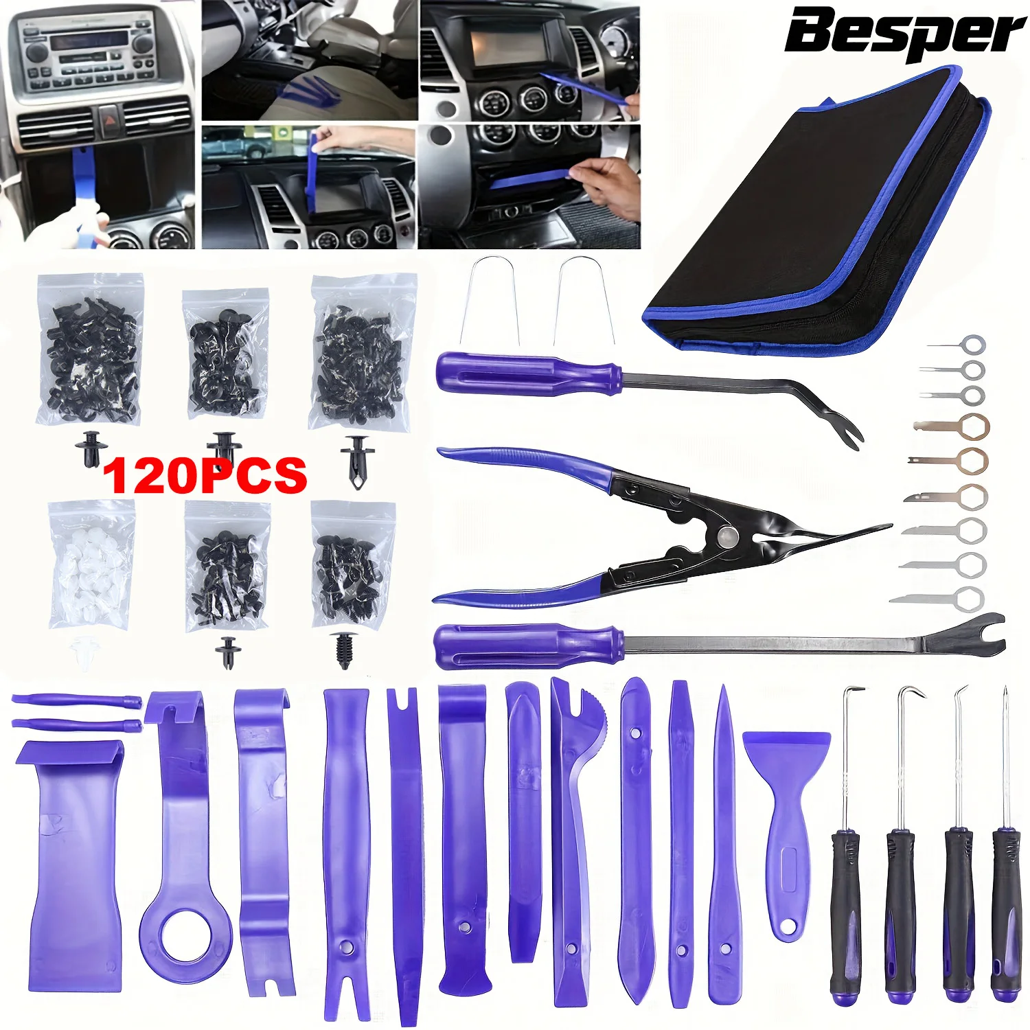 Car Trim Removal Tool Kit Auto Push Pin Bumper Retainer Set Interior Audio & Panel Removal Tools for Vehicle Door Panel
Car Trim Removal Tool Kit Auto Push Pin Bumper Retainer Set Interior Audio & Panel Removal Tools for Vehicle Door Panel