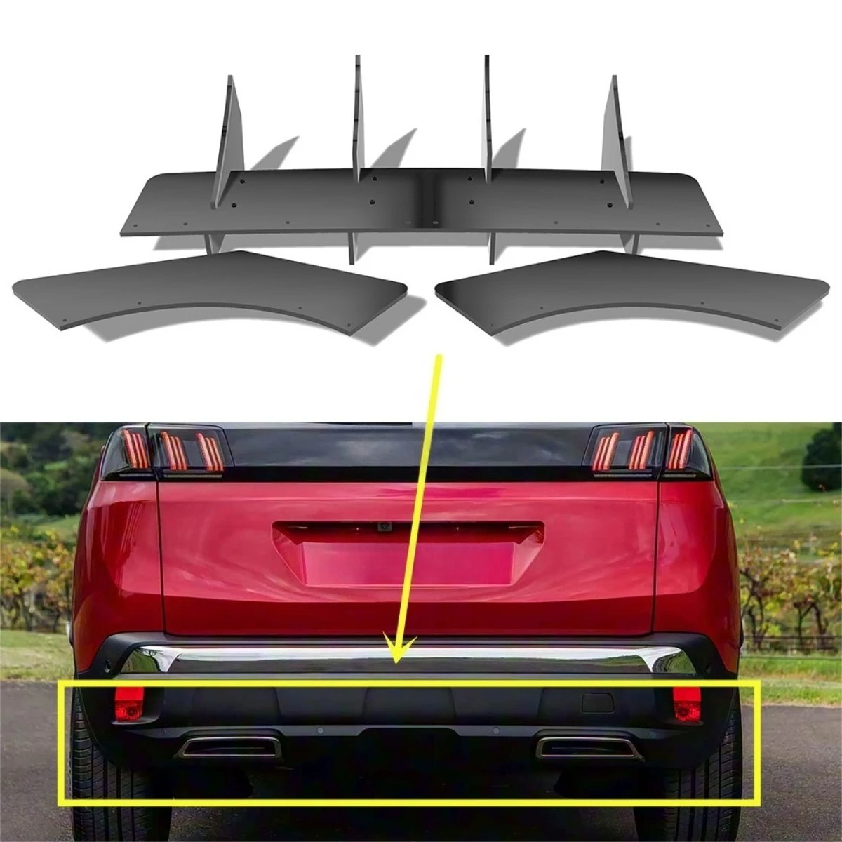 For Peugeot 3008 GT 2016-2021 Car Rear Bumper Spoiler Lip Diffuser Modification Part Bumper Protector Cover Car Accessories
For Peugeot 3008 GT 2016-2021 Car Rear Bumper Spoiler Lip Diffuser Modification Part Bumper Protector Cover Car Accessories