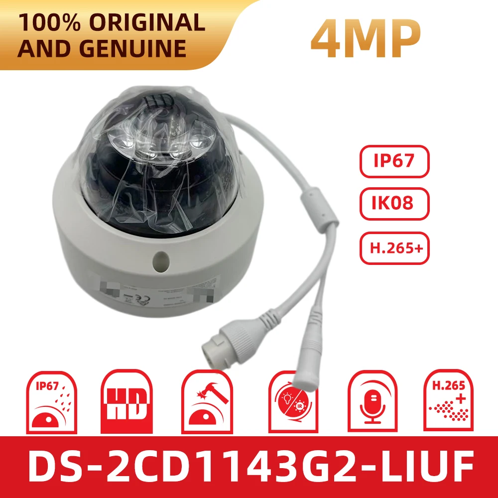 Оригинальная IP-камера Hikvision DS-2CD1143G2-LIUF 4 Мп, купольная, с PoE, встроенным микрофоном, ИК-подсветкой для ночного видения, для систем безопасности и видеонаблюдения
Оригинальная IP-камера Hikvision DS-2CD1143G2-LIUF 4 Мп, купольная, с PoE, встроенным микрофоном, ИК-подсветкой для ночного видения, для систем безопасности и видеонаблюдения