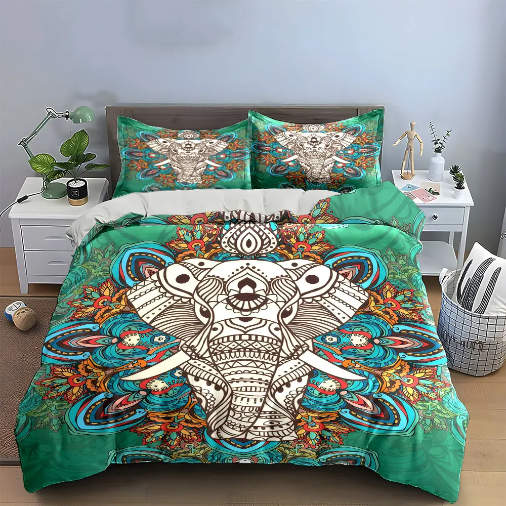 Elephant Mandala Art Set Decor Soft Skin-Friendly Bedding Set Includes 1 Duvet Cover And 2 Pillowcase, Gift
Elephant Mandala Art Set Decor Soft Skin-Friendly Bedding Set Includes 1 Duvet Cover And 2 Pillowcase, Gift