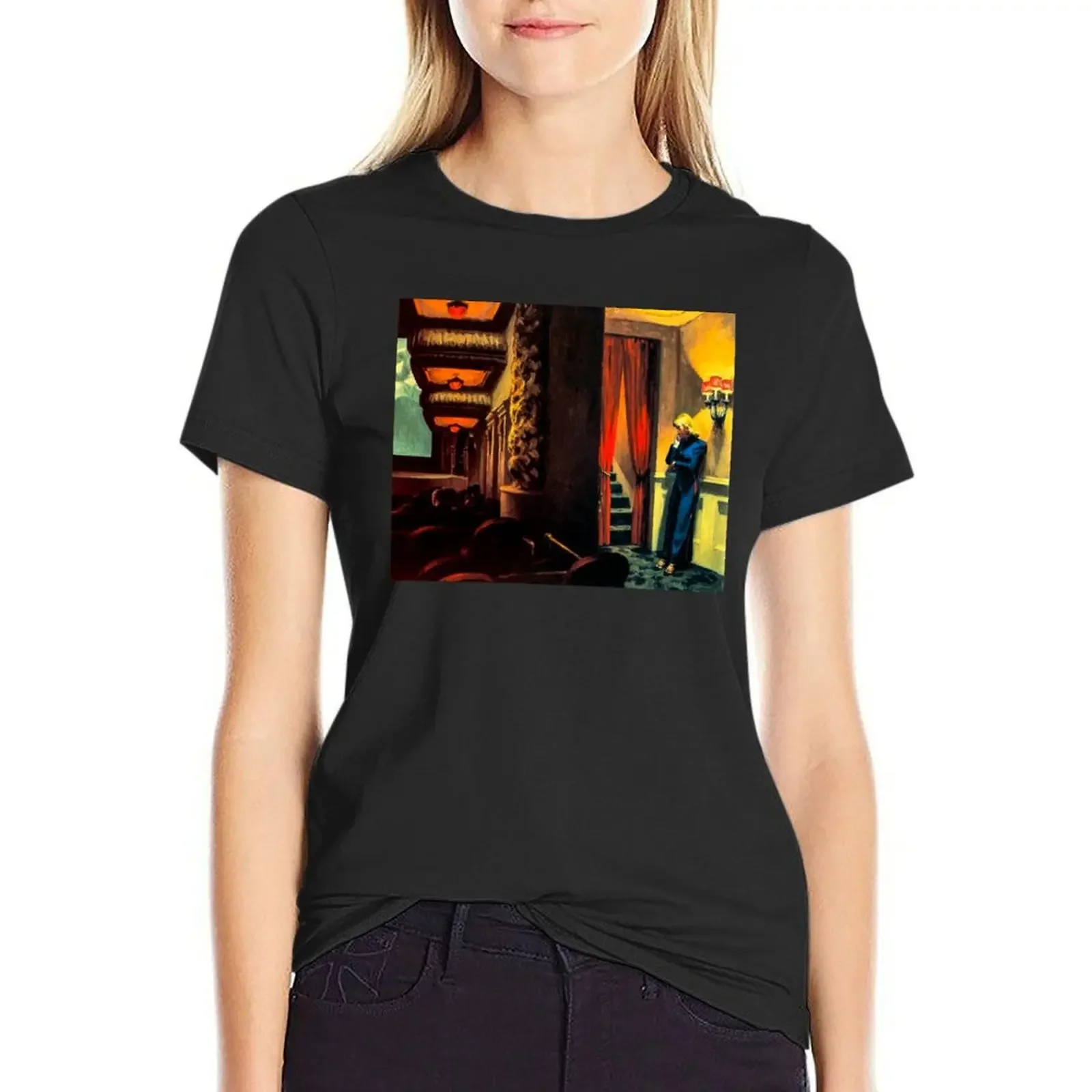 New York Movie by Edward Hopper T-Shirt Aesthetic clothing customs design your own anime clothes cropped t shirts for Women
New York Movie by Edward Hopper T-Shirt Aesthetic clothing customs design your own anime clothes cropped t shirts for Women