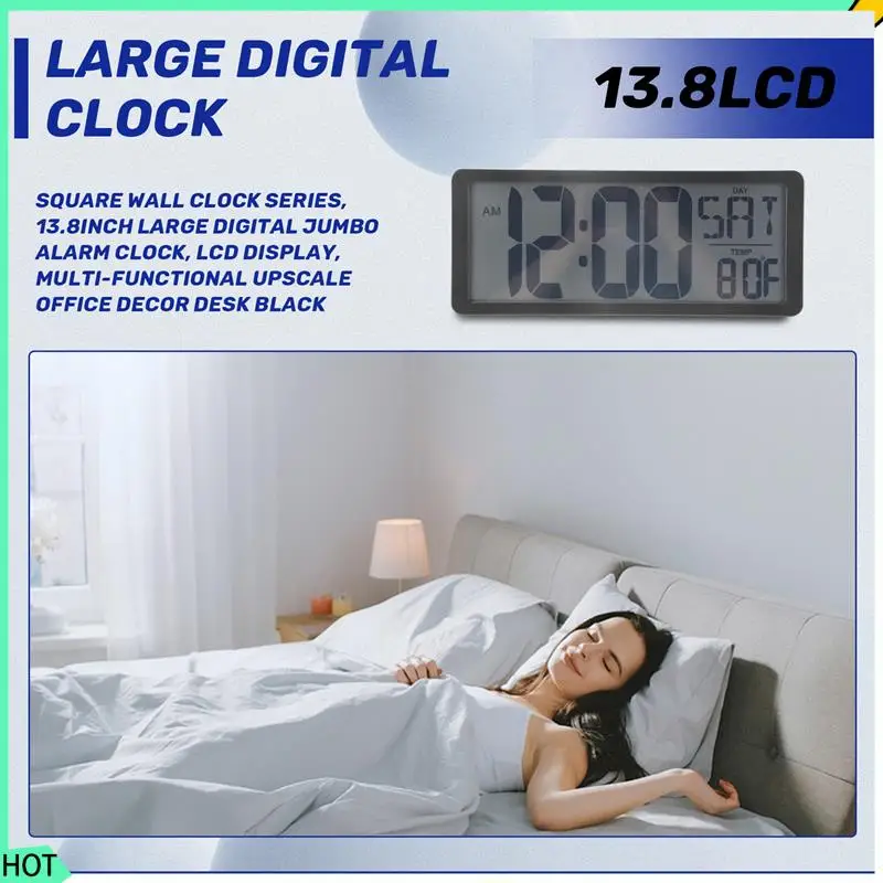 AWAH Square Wall Clock Series, 13.8Inch Large Digital Jumbo Alarm Clock, LCD Display, Multi-Functional Upscale Office Decor Desk
AWAH Square Wall Clock Series, 13.8Inch Large Digital Jumbo Alarm Clock, LCD Display, Multi-Functional Upscale Office Decor Desk