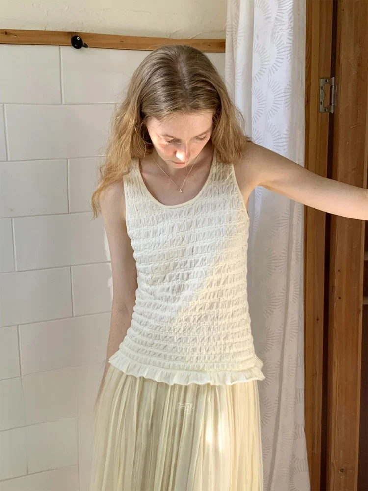 Женский топ Nice People 2025SS из фактурного льняного хлопка с 3D-плиссировкой и деревянным дизайном, комфортный, свободного кроя
Женский топ Nice People 2025SS из фактурного льняного хлопка с 3D-плиссировкой и деревянным дизайном, комфортный, свободного кроя