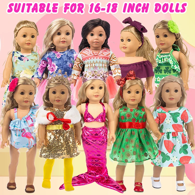 16-18Inch&40-45cm Doll Clothes Mermaid Tail Set Cartoon Baby Dress Swimsuit American Reborn New Born Baby Doll Girl's Toy Gift
16-18Inch&40-45cm Doll Clothes Mermaid Tail Set Cartoon Baby Dress Swimsuit American Reborn New Born Baby Doll Girl's Toy Gift