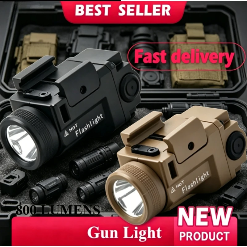 Heavy Duty Metal LED Flashlight, 800 Lumen Powerful Strobe Lamp, Easy Installation on 20mm Picatinny Rail
Heavy Duty Metal LED Flashlight, 800 Lumen Powerful Strobe Lamp, Easy Installation on 20mm Picatinny Rail