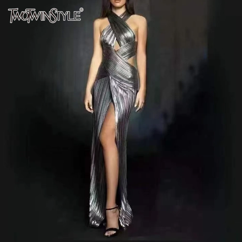 TWOTWINSTYLE однотонные утягивающие вечерние платья для женщин с воротником-стойкой без рукавов в стиле пэчворк, элегантное платье с вырезами, женская одежда
TWOTWINSTYLE однотонные утягивающие вечерние платья для женщин с воротником-стойкой без рукавов в стиле пэчворк, элегантное платье с вырезами, женская одежда