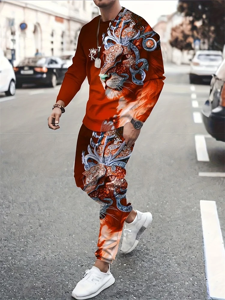 Powerful Brick Lion 3D Printed Men's Crew Neck Top And Pants Urban Street Trend Fashion Men 2pcs Autumn Long Sleeve Suit
Powerful Brick Lion 3D Printed Men's Crew Neck Top And Pants Urban Street Trend Fashion Men 2pcs Autumn Long Sleeve Suit