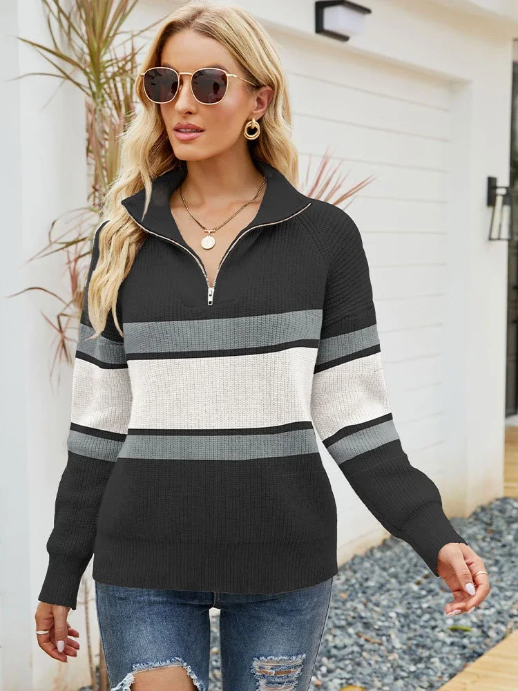 Women's Fall Winter Sweater Pullover Sweaters Vintage Sweater Casual Color Contrast Autumn Clothes Women Long Sleeve Top
Women's Fall Winter Sweater Pullover Sweaters Vintage Sweater Casual Color Contrast Autumn Clothes Women Long Sleeve Top