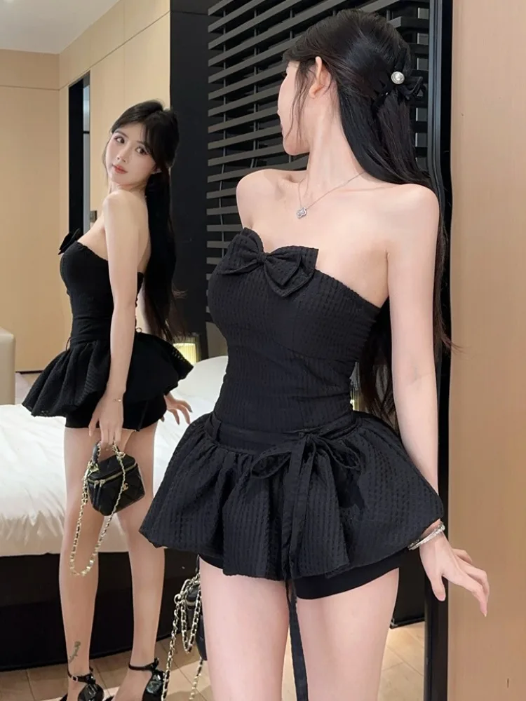Sexy Knot Tube Top Dress Women's Summer New Design A-Line Short Skirt Slimming Korean Style Commute Gown
Sexy Knot Tube Top Dress Women's Summer New Design A-Line Short Skirt Slimming Korean Style Commute Gown