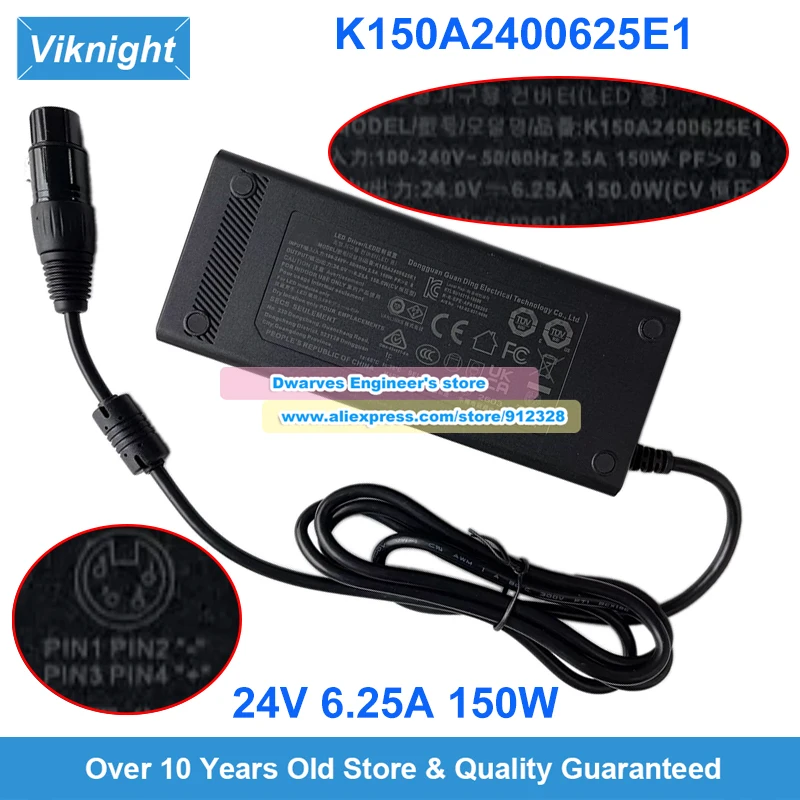 K150A2400625 AC Adapter 24V 6.25A 150W for NANLITE FC120B Forza 150 150B FC-120B Led Light Power Supply EA11301K-240
K150A2400625 AC Adapter 24V 6.25A 150W for NANLITE FC120B Forza 150 150B FC-120B Led Light Power Supply EA11301K-240