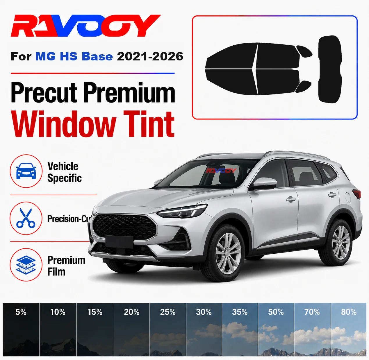 Premium Precut Window Tint Kit Front Windows Rear Windows Rear Windshield For MG HS Base 2021-2026 Car Solar Nano Ceramic Film
Premium Precut Window Tint Kit Front Windows Rear Windows Rear Windshield For MG HS Base 2021-2026 Car Solar Nano Ceramic Film