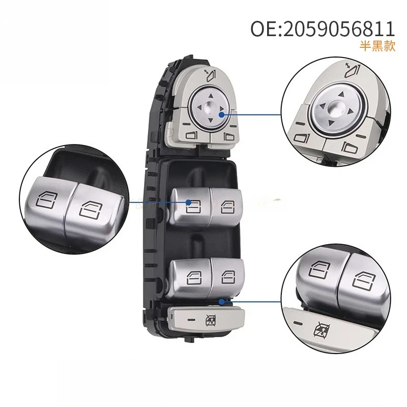 2059056811 Suitable for Mercedes-Benz C-Class electric window glass lifter switch assembly with folding switch
2059056811 Suitable for Mercedes-Benz C-Class electric window glass lifter switch assembly with folding switch
