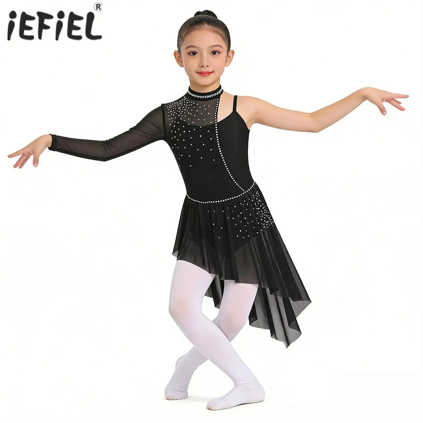 Kids Girls Glitter Ballet Leotards Lyrical Dance Dress Contemporary Performance Costume One Shoulder Mesh Irregular Hem Dress
Kids Girls Glitter Ballet Leotards Lyrical Dance Dress Contemporary Performance Costume One Shoulder Mesh Irregular Hem Dress