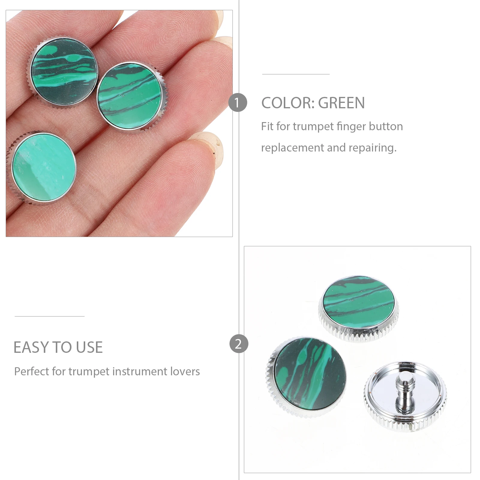 3pcs Saxophone Finger Buttons Replacement Parts Repair Accessories For Trumpet Durable Screw Covers Decor Diy Green
3pcs Saxophone Finger Buttons Replacement Parts Repair Accessories For Trumpet Durable Screw Covers Decor Diy Green