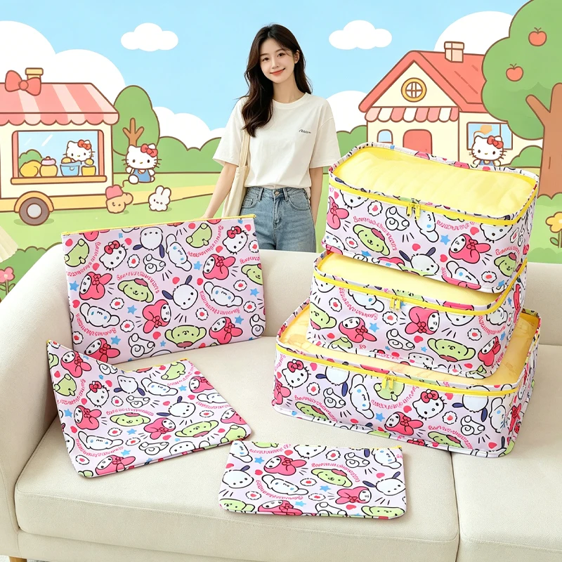 6Pcs Kuromi Travel Bag Underwear Shoe Storage Bag Sanrios Hello Kittys Downhill Bag Travel Set Bags for Woman Kawaii Cartoon
6Pcs Kuromi Travel Bag Underwear Shoe Storage Bag Sanrios Hello Kittys Downhill Bag Travel Set Bags for Woman Kawaii Cartoon