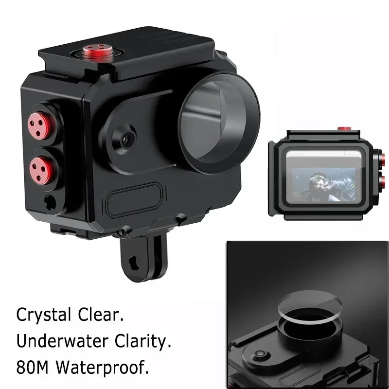 80M Waterproof Housing Case Aluminum Cage Tempered Glass for Insta360 GO 3S Underwater Diving Housing Go3 Go3S Camera Protective
80M Waterproof Housing Case Aluminum Cage Tempered Glass for Insta360 GO 3S Underwater Diving Housing Go3 Go3S Camera Protective