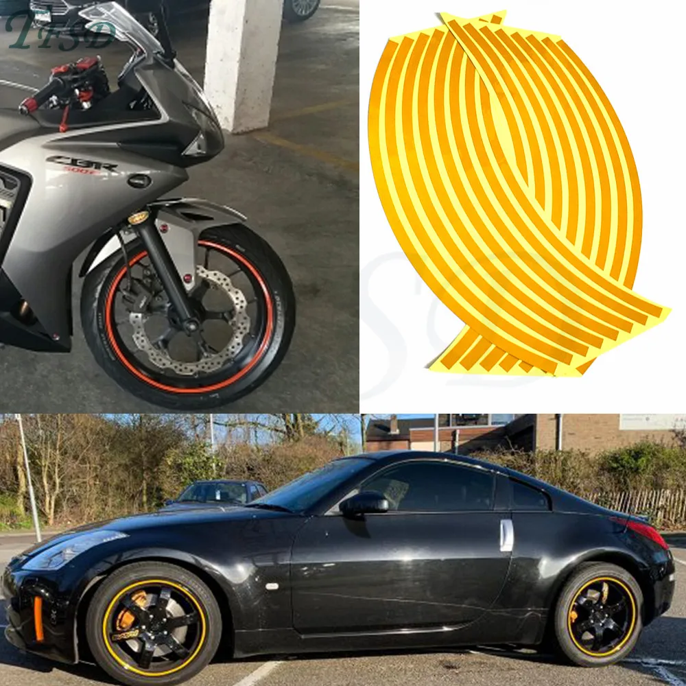 Car motorcycle Tire Rim Stickers 17"-19" Reflective Car Tyre Sticker Automobile Decors For Kawasaki Ninja 636 ZX9R Z10
Car motorcycle Tire Rim Stickers 17"-19" Reflective Car Tyre Sticker Automobile Decors For Kawasaki Ninja 636 ZX9R Z10
