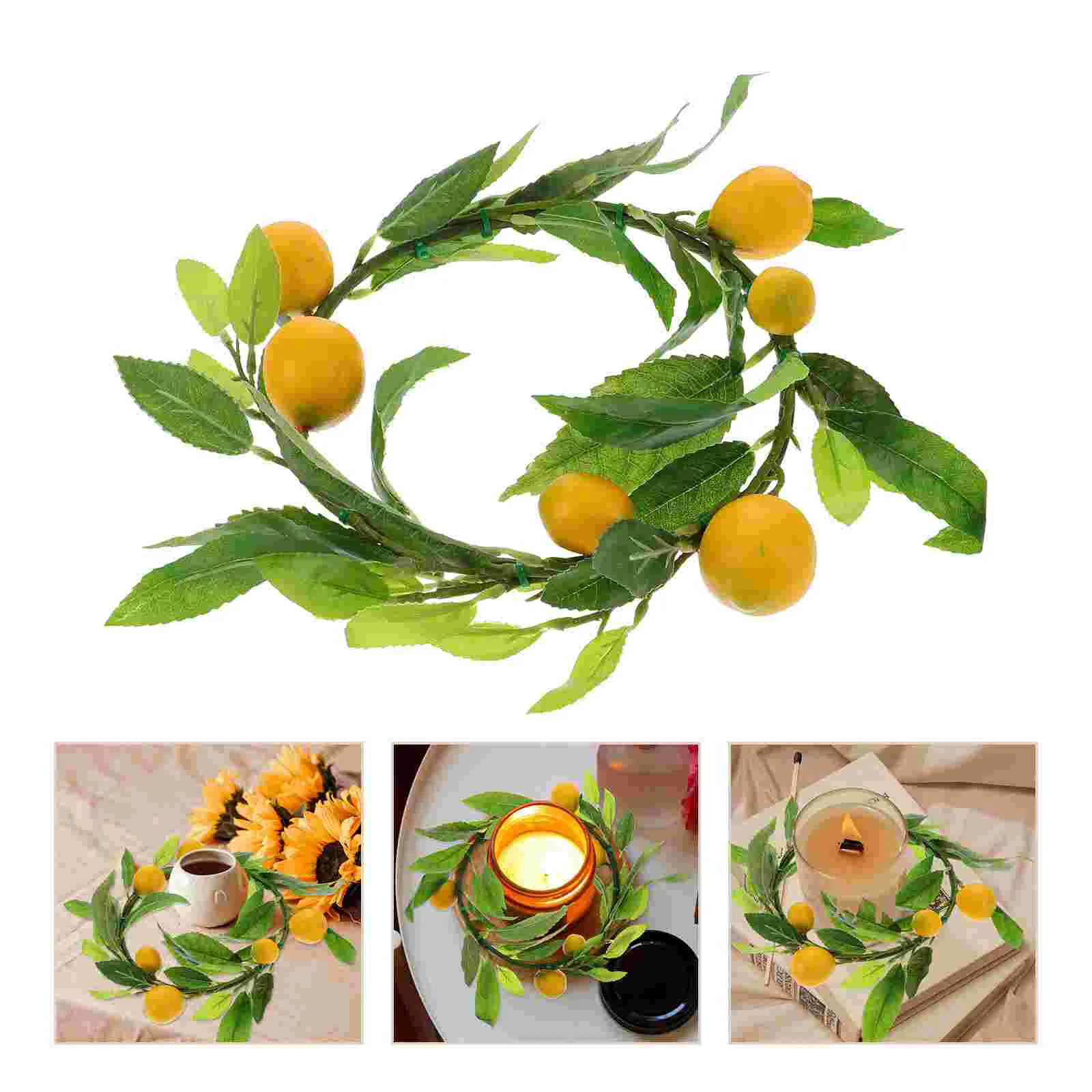 1pc Artificial Lemon Wreath Simulation Green Leaf Rattan Door Wall Ornament Garland (35cm Iron Hoop)
1pc Artificial Lemon Wreath Simulation Green Leaf Rattan Door Wall Ornament Garland (35cm Iron Hoop)
