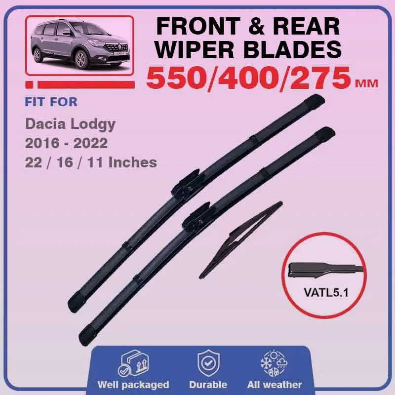 For Dacia Lodgy 2016 - 2022 Stepway Sport Renault Lodgy Front Rear Wiper Blades Windshield Windscreen Window Accessories Brushes
For Dacia Lodgy 2016 - 2022 Stepway Sport Renault Lodgy Front Rear Wiper Blades Windshield Windscreen Window Accessories Brushes