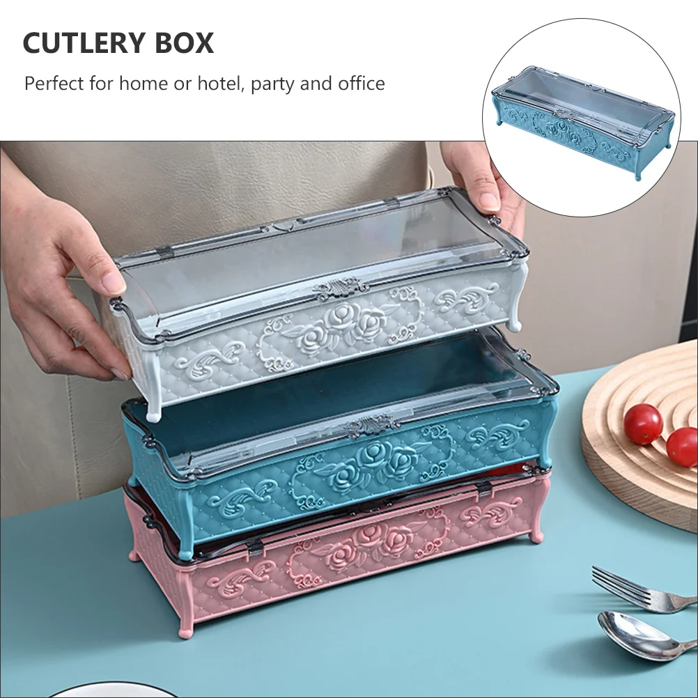 Delicate Plastic Cutlery Storage Box Transparent Draining Chopsticks Spoon Container Lid Tableware Organizer Kitchen Case Random
Delicate Plastic Cutlery Storage Box Transparent Draining Chopsticks Spoon Container Lid Tableware Organizer Kitchen Case Random