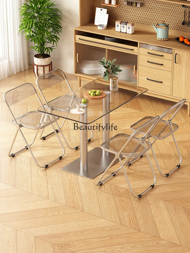 Household Minimalist Industrial Style Tempered Glass Personality Table and Chair Combination
Household Minimalist Industrial Style Tempered Glass Personality Table and Chair Combination