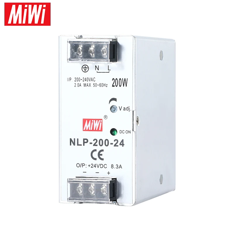 MIWI Single Output 220VAC TO 24VDC 8.3A 200W Din Rail Mount Switching Power Supply NLP-200-24
MIWI Single Output 220VAC TO 24VDC 8.3A 200W Din Rail Mount Switching Power Supply NLP-200-24