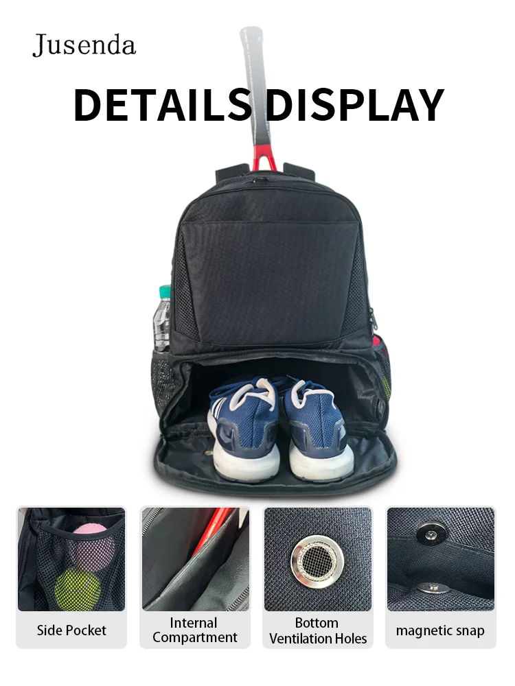 Спортивная сумка-рюкзак Jusenda для теннисных ракеток, большая вместимость, для активного отдыха, с отдельным отсеком для обуви
Спортивная сумка-рюкзак Jusenda для теннисных ракеток, большая вместимость, для активного отдыха, с отдельным отсеком для обуви