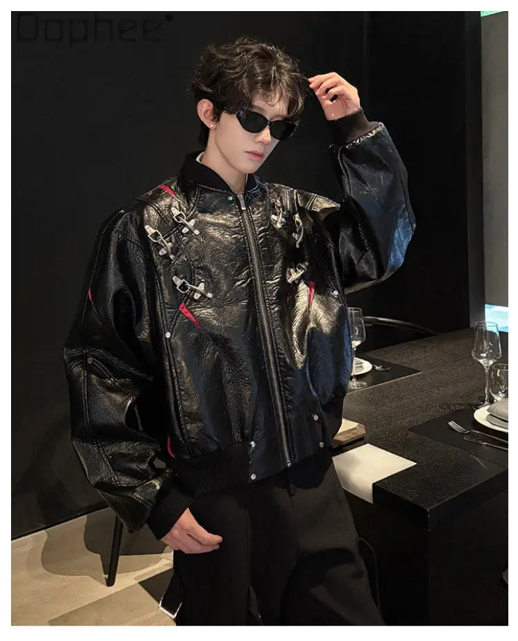 Spring and Autumn New American Style Deconstructed Design Men's Loose Casual Motorcycle Short Black PU Leather Jacket
Spring and Autumn New American Style Deconstructed Design Men's Loose Casual Motorcycle Short Black PU Leather Jacket