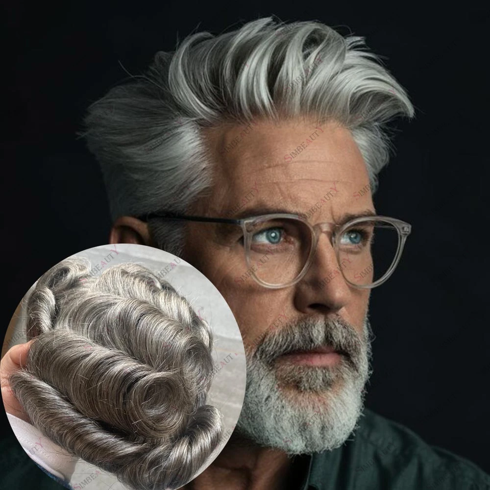 Grey Hair 1B50 1B65 Human Hair Toupee Cheapest Thin Skin Natural Hairline 30mm Wave Natural Looking Capillary Prosthesis Toupee
Grey Hair 1B50 1B65 Human Hair Toupee Cheapest Thin Skin Natural Hairline 30mm Wave Natural Looking Capillary Prosthesis Toupee