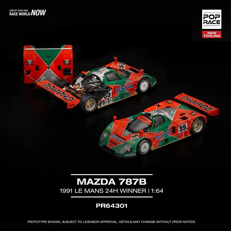 POP RACE In Stock 1:64 787B 1991 LeMans 24hrs Winner Renown Diecast Car Model Collection Toys
POP RACE In Stock 1:64 787B 1991 LeMans 24hrs Winner Renown Diecast Car Model Collection Toys