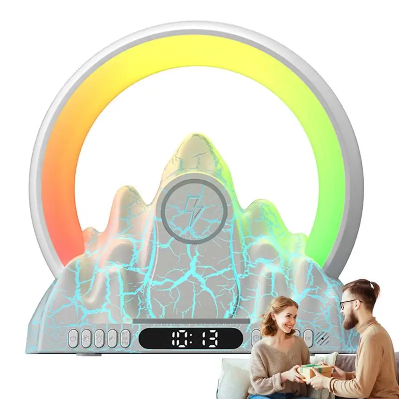 Wireless Speaker With Bedside Lamp Atmosphere Flame Lamp With Wireless Charging Wireless Speaker Alarm Clock For Bedroom Home
Wireless Speaker With Bedside Lamp Atmosphere Flame Lamp With Wireless Charging Wireless Speaker Alarm Clock For Bedroom Home