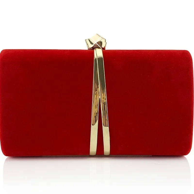Elegant Velvet Banquet Evening Bags Women Simple Metal Knot Buckle Clutch Wedding Party Mother's Hand-held Crossbody Bag Chain
Elegant Velvet Banquet Evening Bags Women Simple Metal Knot Buckle Clutch Wedding Party Mother's Hand-held Crossbody Bag Chain