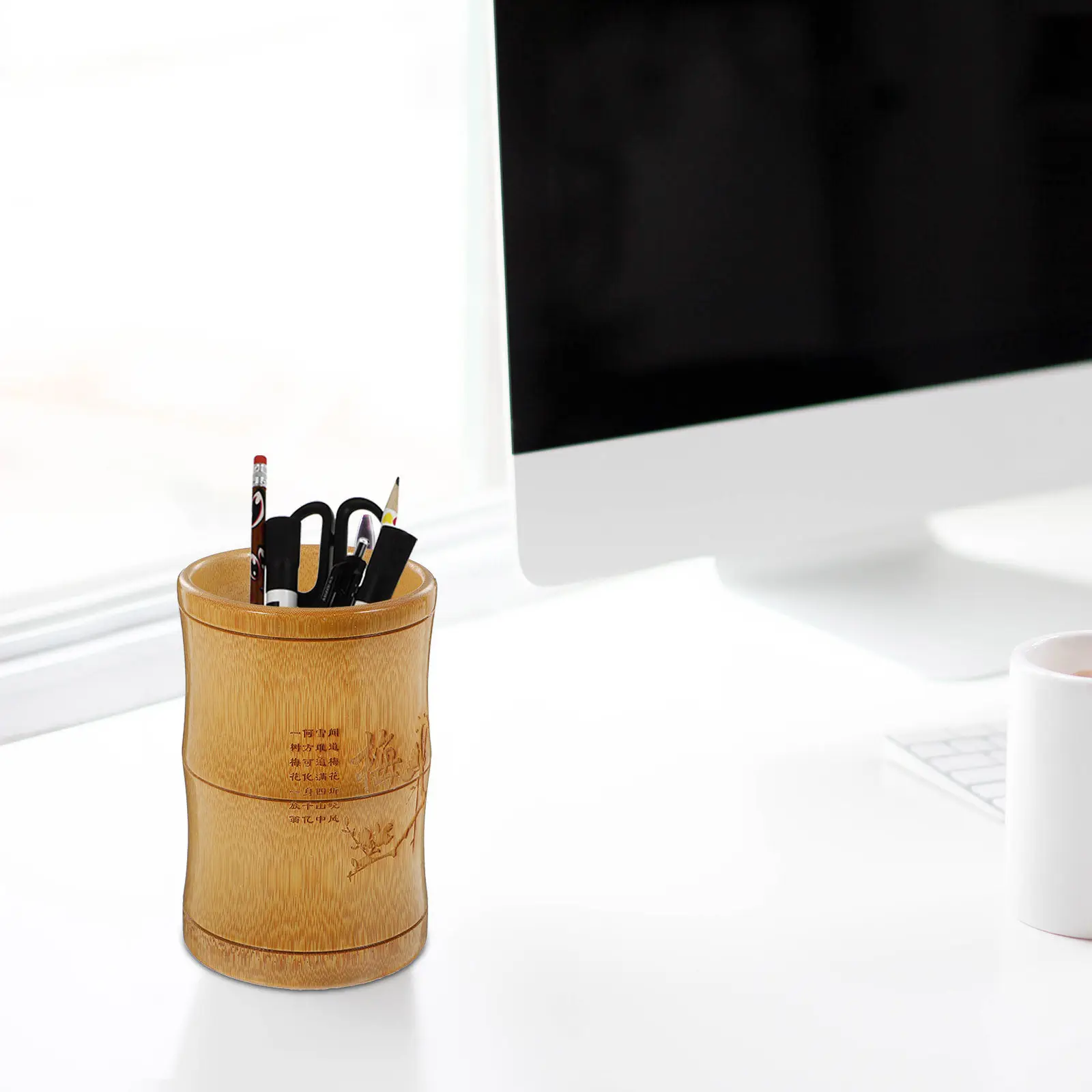Chinese Style Bamboo Pen Holder Vintage Desktop Brush Pen Storage Container Makeup Brush Organizer Office Stationery Decor
Chinese Style Bamboo Pen Holder Vintage Desktop Brush Pen Storage Container Makeup Brush Organizer Office Stationery Decor