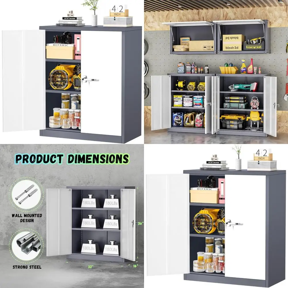 Высокий шкаф для хранения с замком, 36 дюймов, с 2 полками, компактная кладовая для дома, офиса, кухни и ванной комнаты, белый и серый
Высокий шкаф для хранения с замком, 36 дюймов, с 2 полками, компактная кладовая для дома, офиса, кухни и ванной комнаты, белый и серый