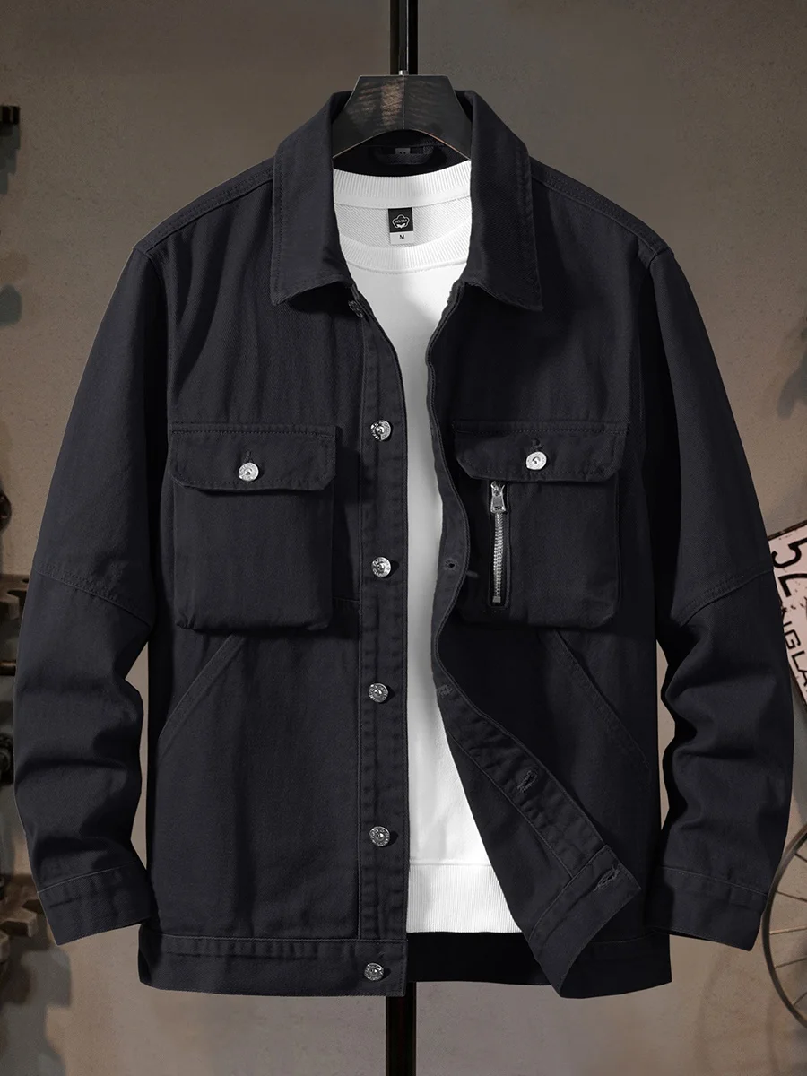 Bla Versatile Cotton Workwear Denim Jaet for Men Spring Autumn New Sle American Trendy Brand Heavyweight Waed Coat
Bla Versatile Cotton Workwear Denim Jaet for Men Spring Autumn New Sle American Trendy Brand Heavyweight Waed Coat