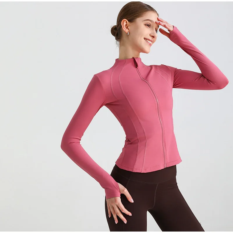 Gym Women's Full Zip Yoga Top With Thumbholes Fitness Running Jacket Stretch Fit Long Sleeve Round Neck Top Sportswear
Gym Women's Full Zip Yoga Top With Thumbholes Fitness Running Jacket Stretch Fit Long Sleeve Round Neck Top Sportswear