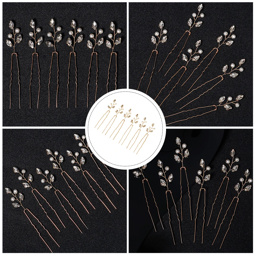 6 Pcs Pearl Hairpin Bridal Accessories Rhinestone Wedding Brides Women U-shaped Hair Stick Headdress Elegant Design Comfortable
6 Pcs Pearl Hairpin Bridal Accessories Rhinestone Wedding Brides Women U-shaped Hair Stick Headdress Elegant Design Comfortable