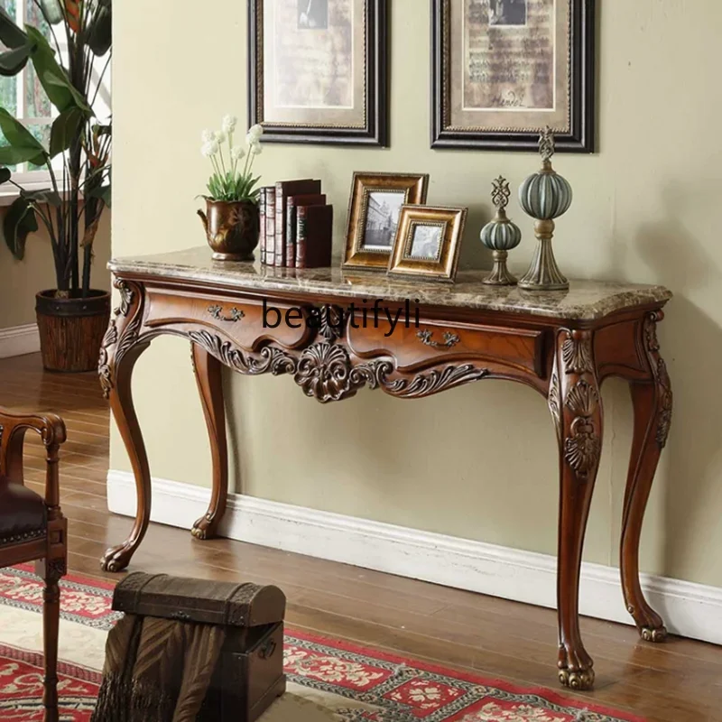 A13 American rural full solid wood carving flower painted gold entrance cabinet decorative entrance table marble
A13 American rural full solid wood carving flower painted gold entrance cabinet decorative entrance table marble