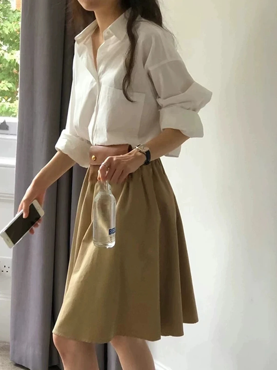 Kaki Color High Waist A-Line Skirt Women's Summer Slimming Skirts Gentle Wind Small Size Pear Shape Bodycon Skirts
Kaki Color High Waist A-Line Skirt Women's Summer Slimming Skirts Gentle Wind Small Size Pear Shape Bodycon Skirts