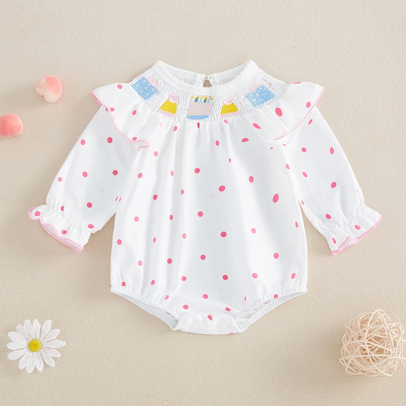 Listenwind Baby Girl Birthday Romper Cake Embroidery Dot Print Long Sleeve Crew Neck Bubble Jumpsuit
Listenwind Baby Girl Birthday Romper Cake Embroidery Dot Print Long Sleeve Crew Neck Bubble Jumpsuit