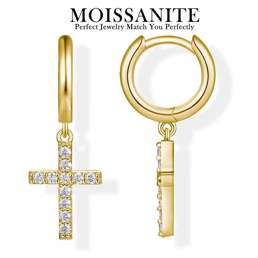 0.36ctw 2pcs Cross Moissanite Earrings 925 Sterling Silver 18K Gold Plated Modern Hoop Style Gift with Certificate
0.36ctw 2pcs Cross Moissanite Earrings 925 Sterling Silver 18K Gold Plated Modern Hoop Style Gift with Certificate