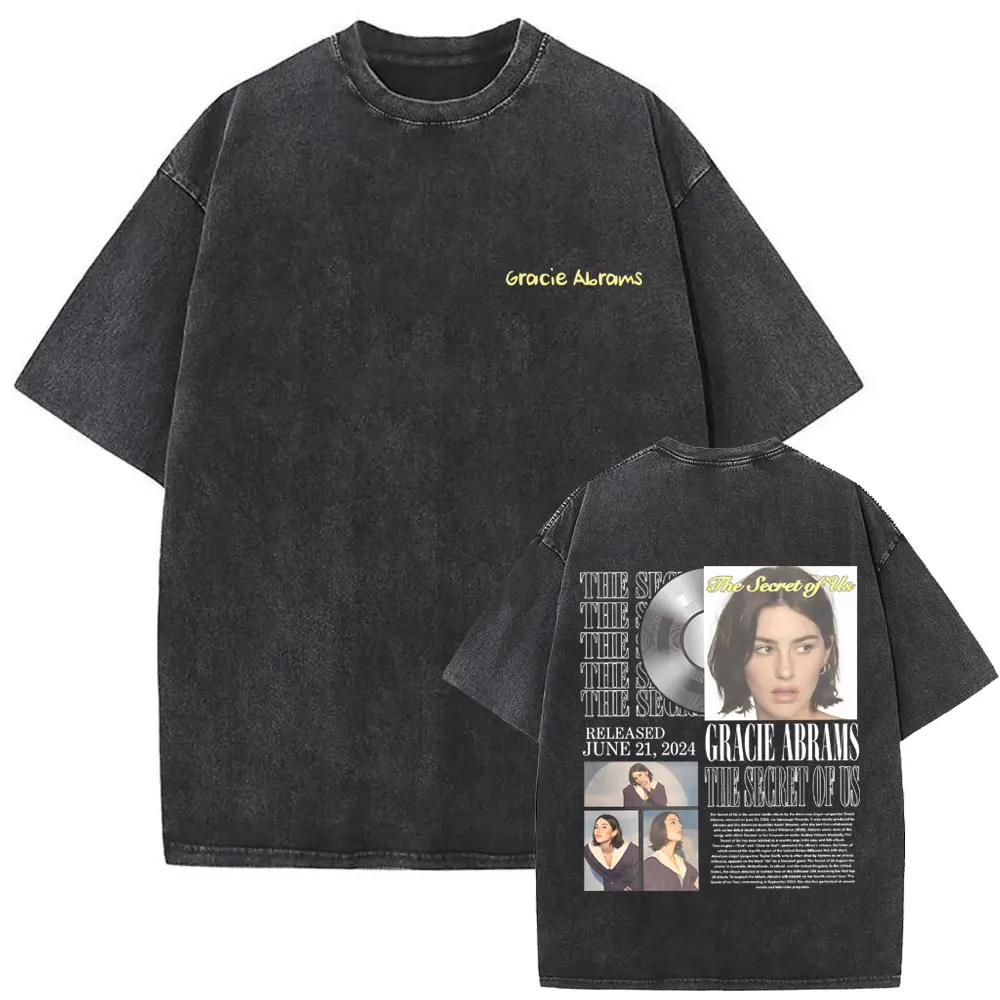 Gracie Abrams The Secret of Us Graphic Washed Vintage T-shirt Unisex Casual Oversized T Shirts Men Women Fashion Pop Music Tees
Gracie Abrams The Secret of Us Graphic Washed Vintage T-shirt Unisex Casual Oversized T Shirts Men Women Fashion Pop Music Tees