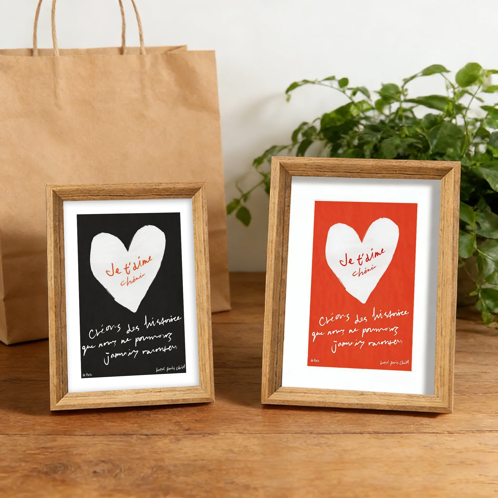 French Romantic Heart Art Poster, Je T'aime Chéri Love Quote Mini Desktop Frame, Wooden Picture Frame for Bedroom Decoration
French Romantic Heart Art Poster, Je T'aime Chéri Love Quote Mini Desktop Frame, Wooden Picture Frame for Bedroom Decoration